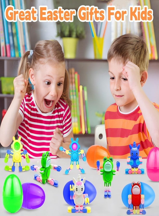 AMENON 12-Pack 3.8'' Jumbo Prefilled Easter Eggs with Transformable Bunny Unicorn & Frog Fidget Spinners Easter Basket Essential Pop Animal Sensory Toys Kids Teens Basket Stuffers Hunt DIY Stress Relief Gift - Image 5